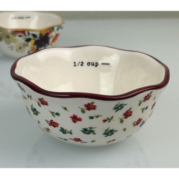 Pioneer Woman Nesting Measuring Cups Bowls, Floral Polka Dots Colorful Set of 4 - Picture 9 of 15